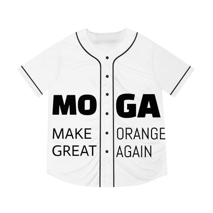 Baseball Jersey — "Make Orange Great Again" Graphic Button-Up