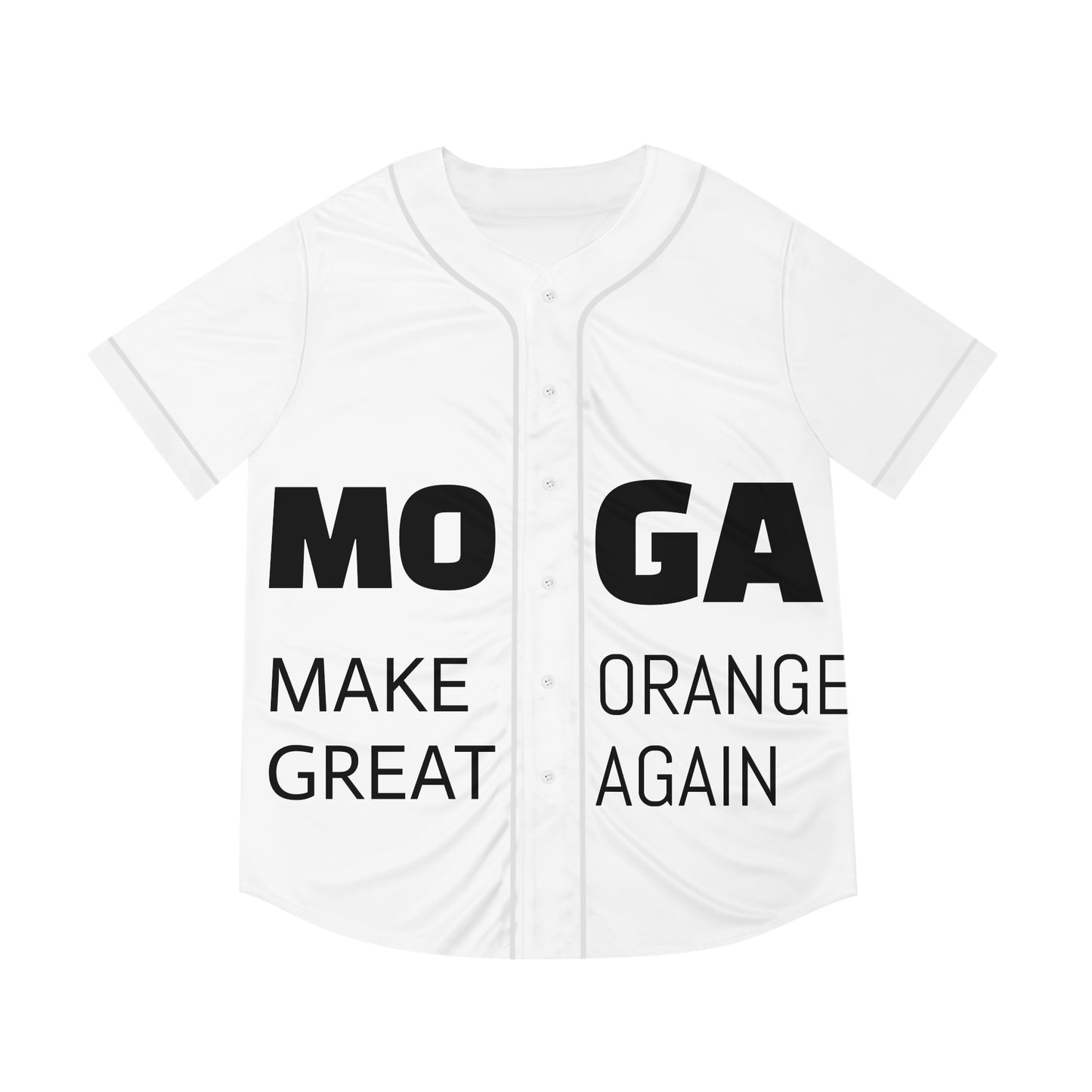 Baseball Jersey — "Make Orange Great Again" Graphic Button-Up