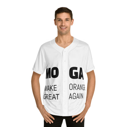 Baseball Jersey — "Make Orange Great Again" Graphic Button-Up